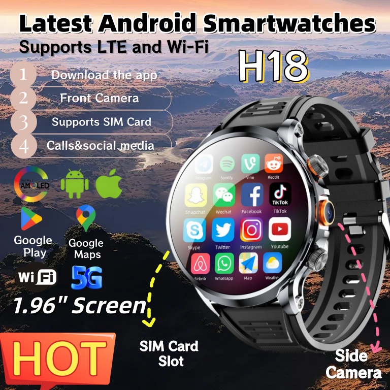 NEW 4G Android H18 Smart Watch - Seaweed Snack recension och pris