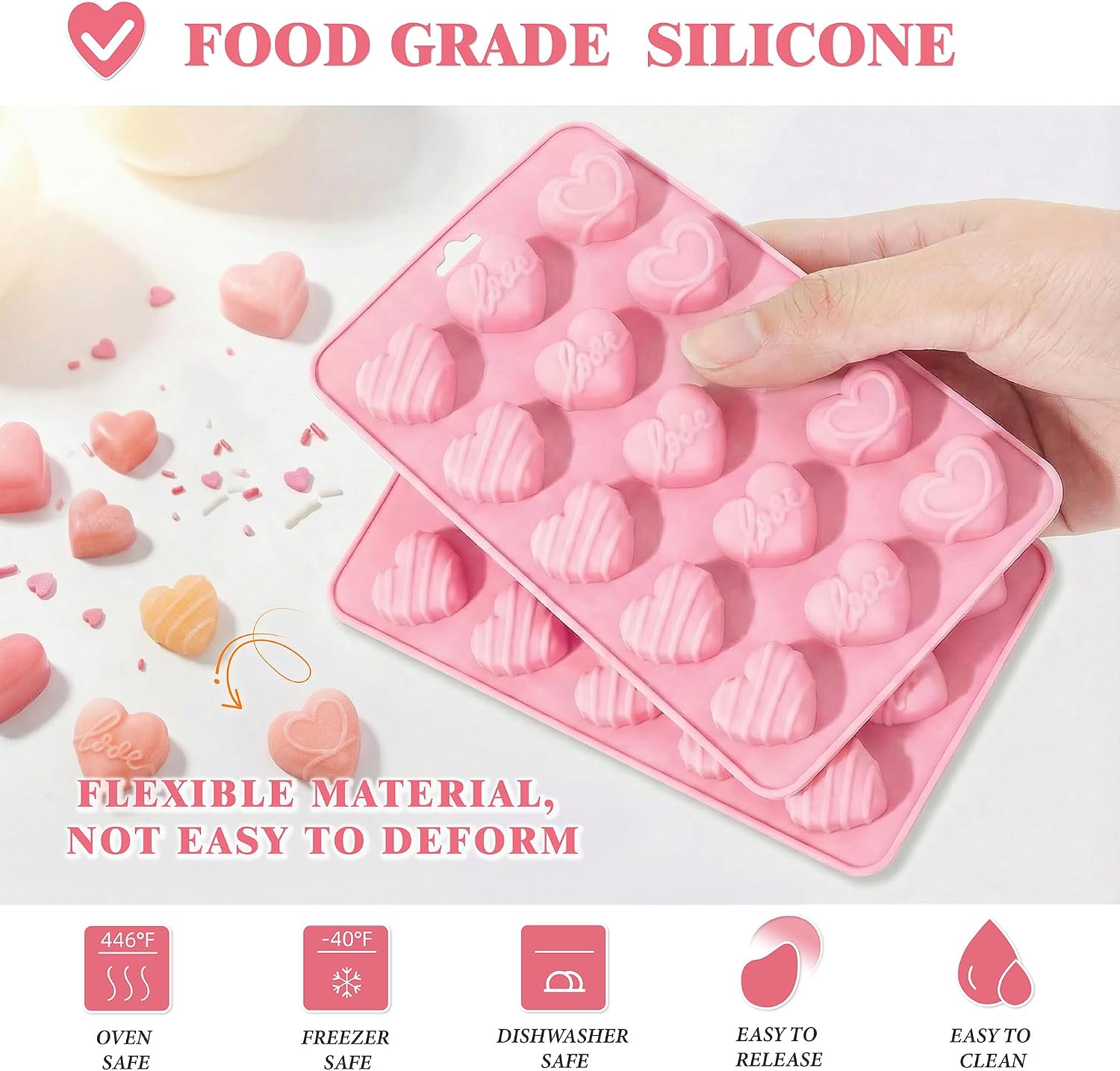Heart Silicone Molds,Heart Cho - Gummy Candy recension och pris