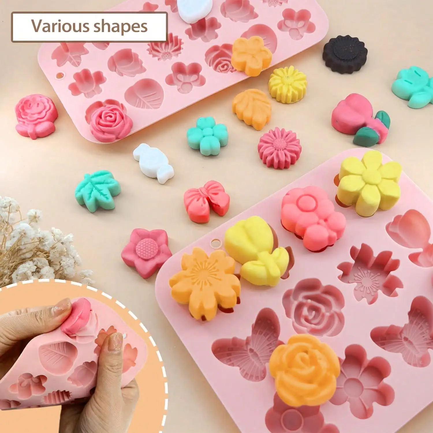 1-2 PCS Flower Theme Chocolate - Gummy Candy recension och pris