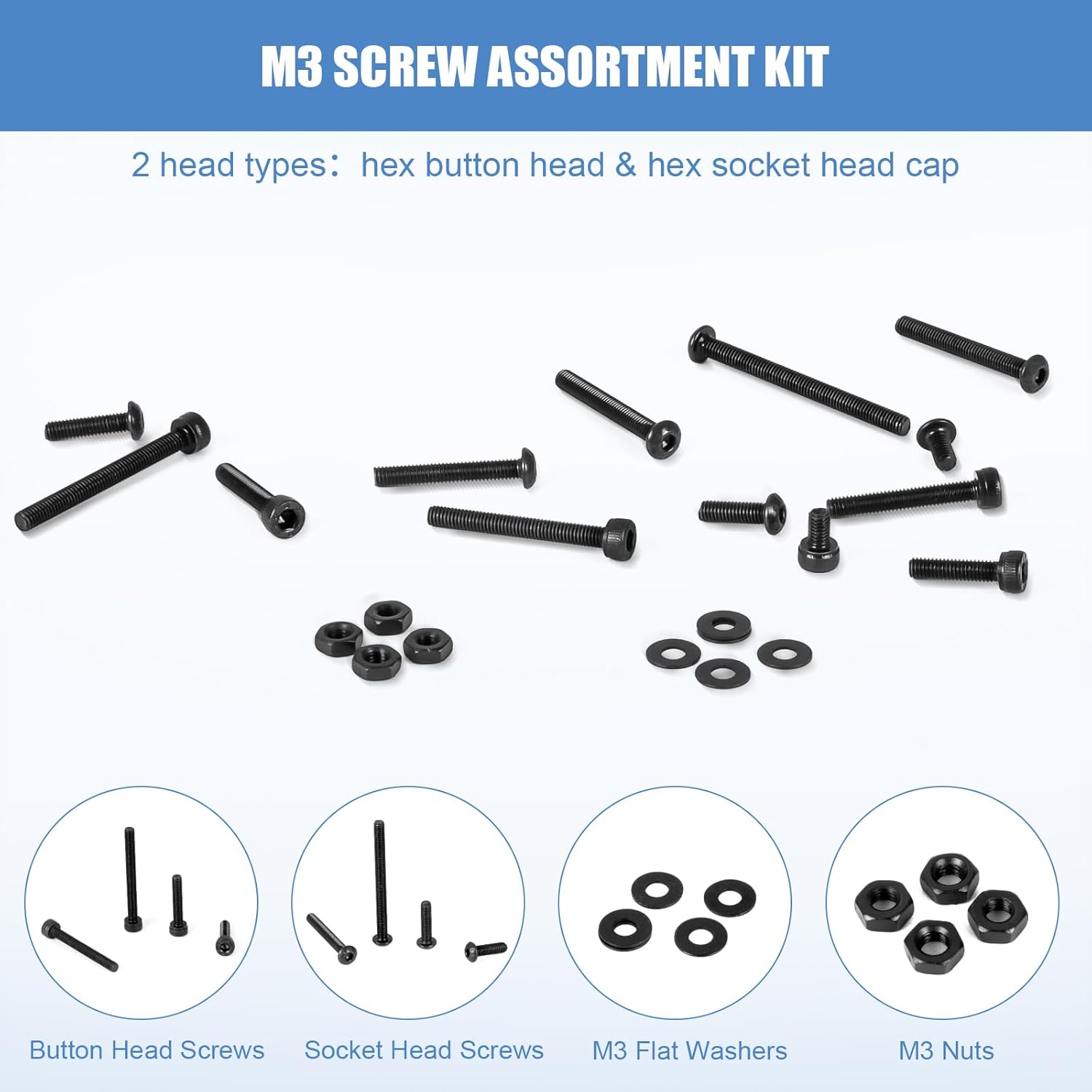 1600Pcs M3 Metric Screw Kit, 1 - Nuts Mix recension och pris