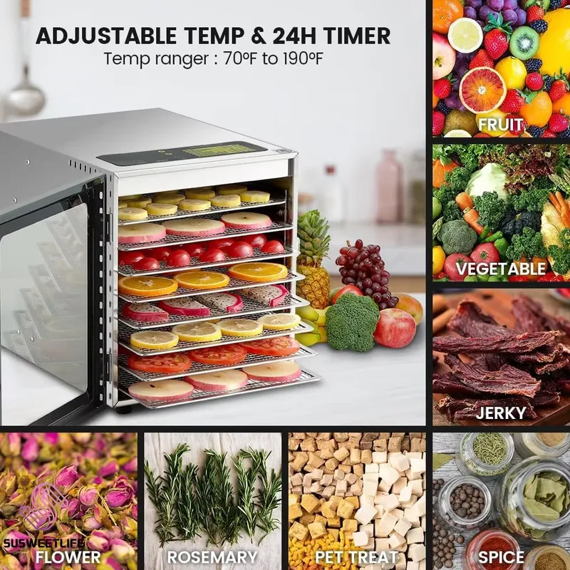 Large Capacity 8-Tray Food Deh - Healthy Snacks Food recension och pris